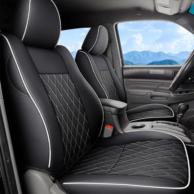 Seat Covers for Toyota Tacoma — Front Seat — White