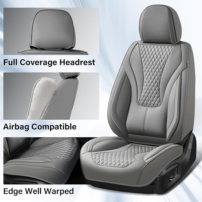Universal Seat Covers — Front Seat — Gray