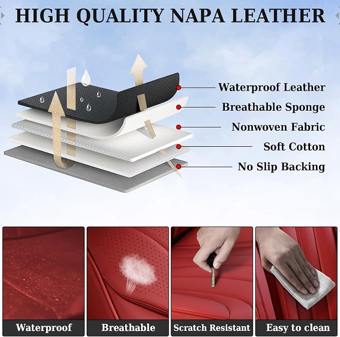 Universal Seat Covers — Front Seat — Red