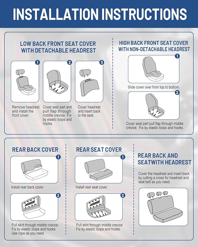 Fabric Car Seat Covers — Full Set — Orange