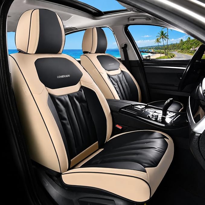 Universal Seat Covers — Front Seat — Beige / Black