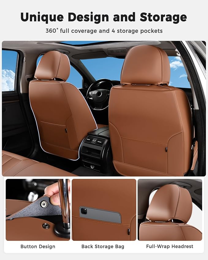 Universal Seat Covers — Front Seat — Brown