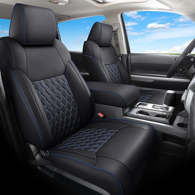 Seat Covers for Toyota Tacoma — Full Set — Black / Blue