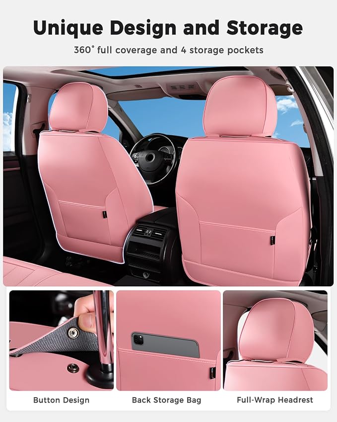 Universal Seat Covers — Front Seat — Pink