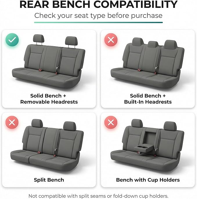 Universal Faux Leather Seat Covers — Gray