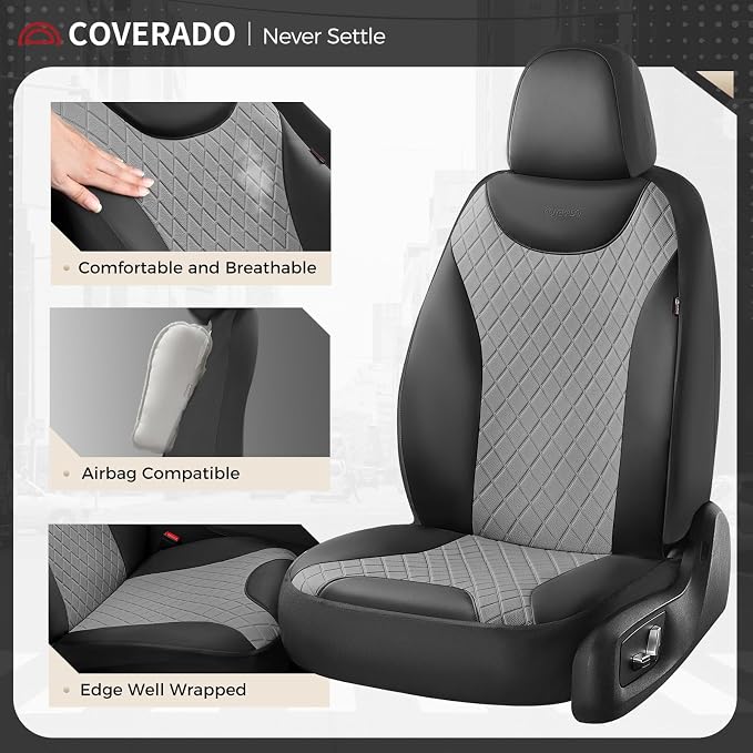 Universal Seat Covers — Full Set — Black / Gray