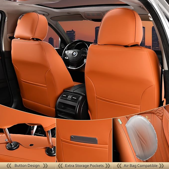 Universal Seat Covers — Front Seat — Orange