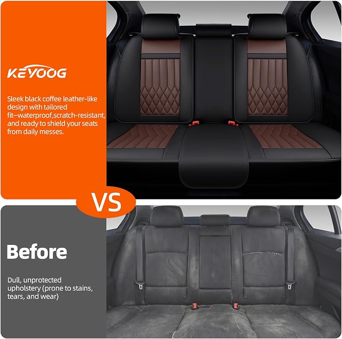 Universal Seat Covers — Full Set — Black / Brown