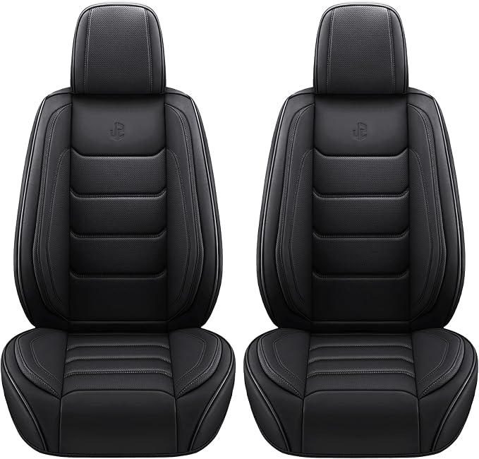 Faux Leather Car Seat Covers — Full Set — Black