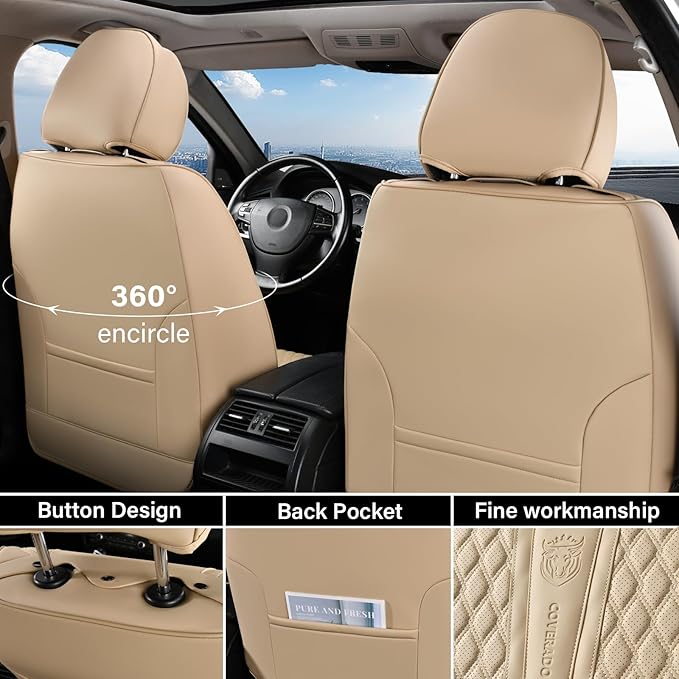 Universal Seat Covers — Front Seat — Beige