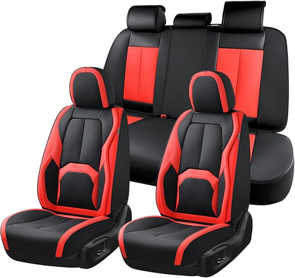 Universal Seat Covers โ Full Set โ Black / Red