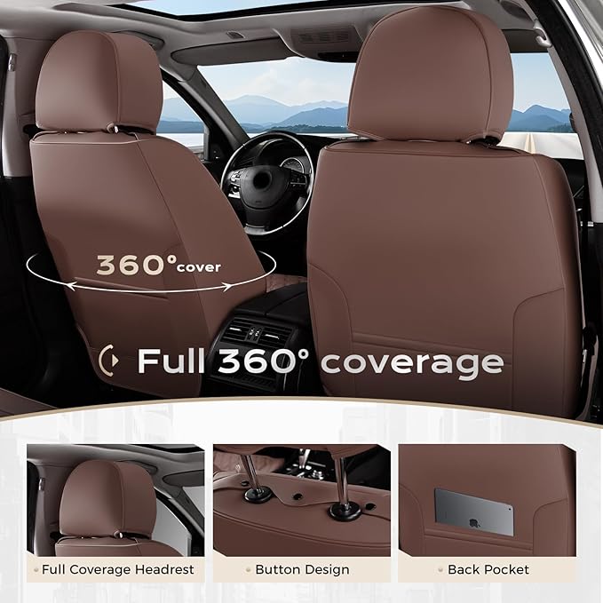 Universal Seat Covers — Full Set — Brown