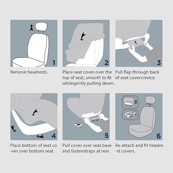 Universal Fabric Seat Covers — Full Set — Black