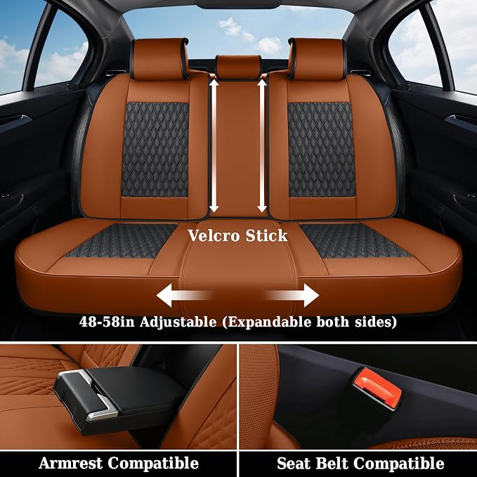 Universal Seat Covers — Full Set — Brown / Black