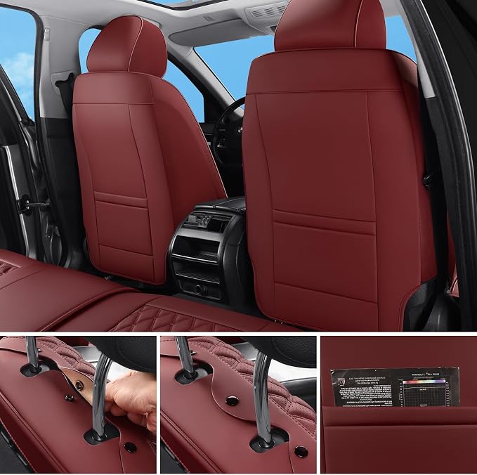 Universal Seat Covers — Full Set — Red / Burgundy