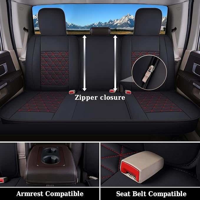 Seat Covers for Multiple Vehicles — Full Set — Red