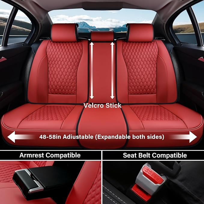 Universal Seat Covers — Full Set — Red