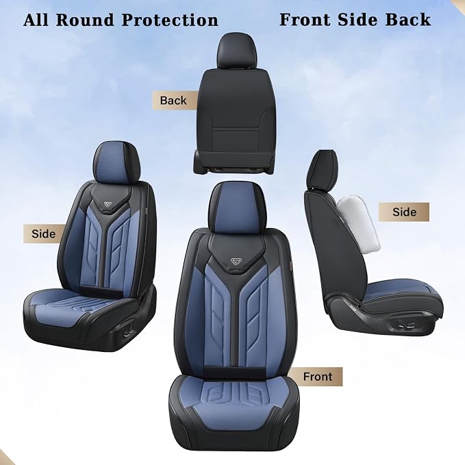 Universal Seat Covers — Front Seat — Black / Blue