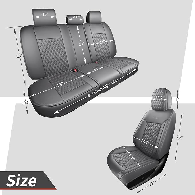 Universal Seat Covers — Front Seat — Gray