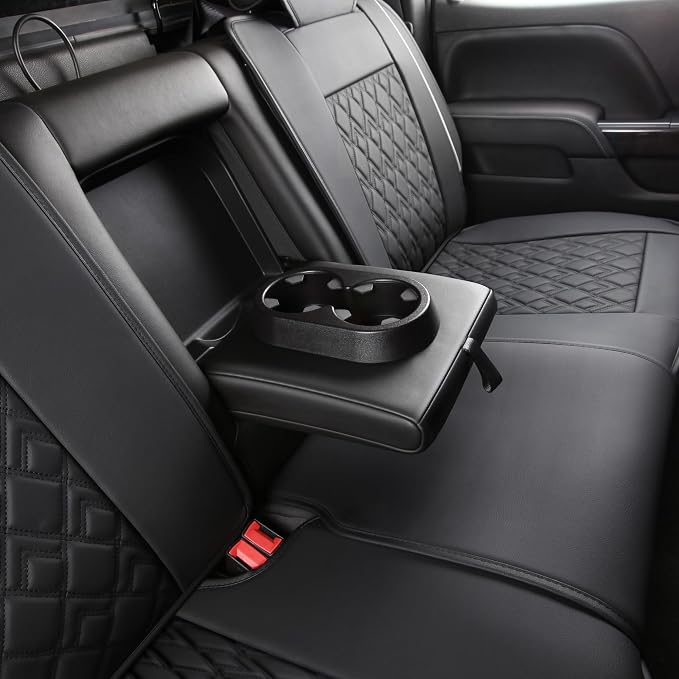 Seat Covers for Chevrolet Silverado / GMC Sierra — Full Set — Black / White