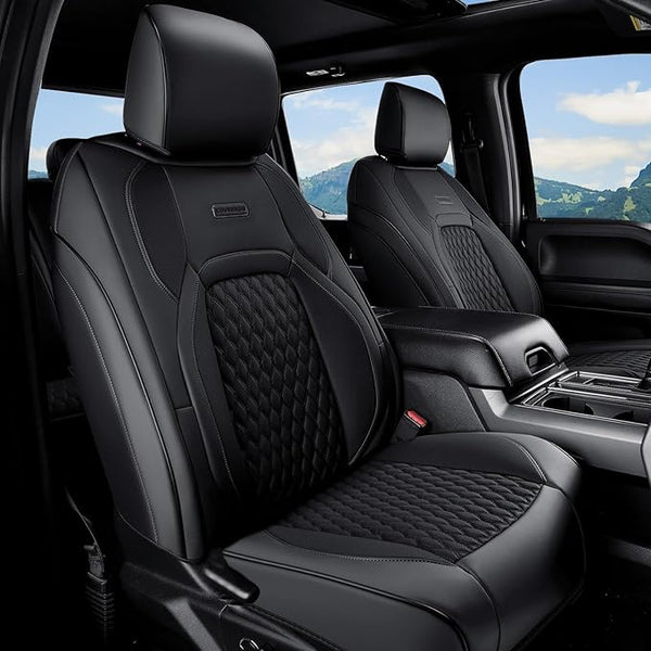Faux Leather Seat Covers for Chevrolet Silverado / GMC Sierra โ Front Seat โ Black