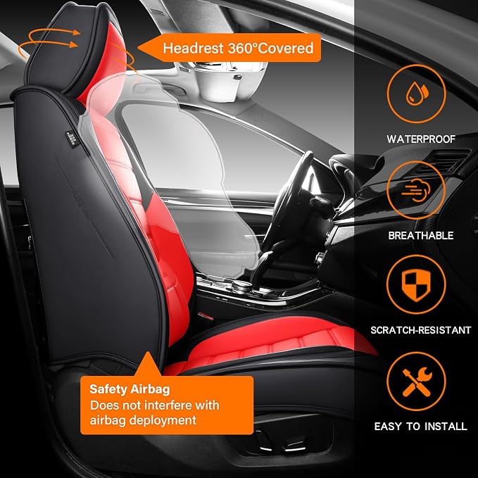 Universal Seat Covers — Front Seat — Red