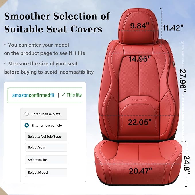 Universal Seat Covers — Full Set — Red