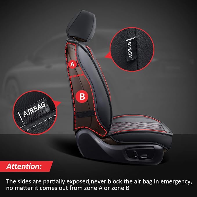 Car Seat Covers — Front Seat — Black / Red