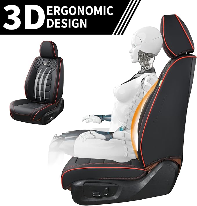 Car Seat Covers — Full Set — Black / Red