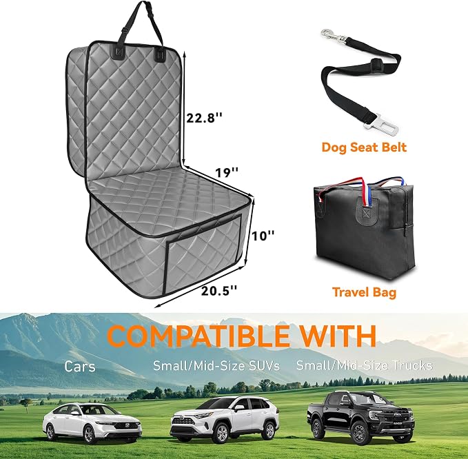 Pet Car Seat Protector — Front Seat — Gray