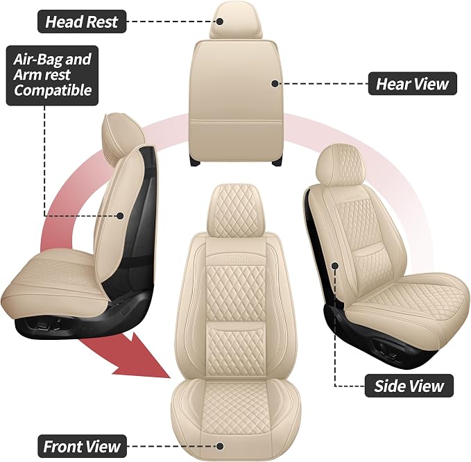 Universal Seat Covers — Front Seat — Beige