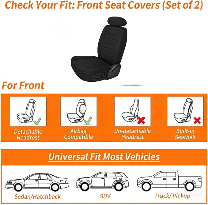 Universal Seat Covers — Front Seat — Green