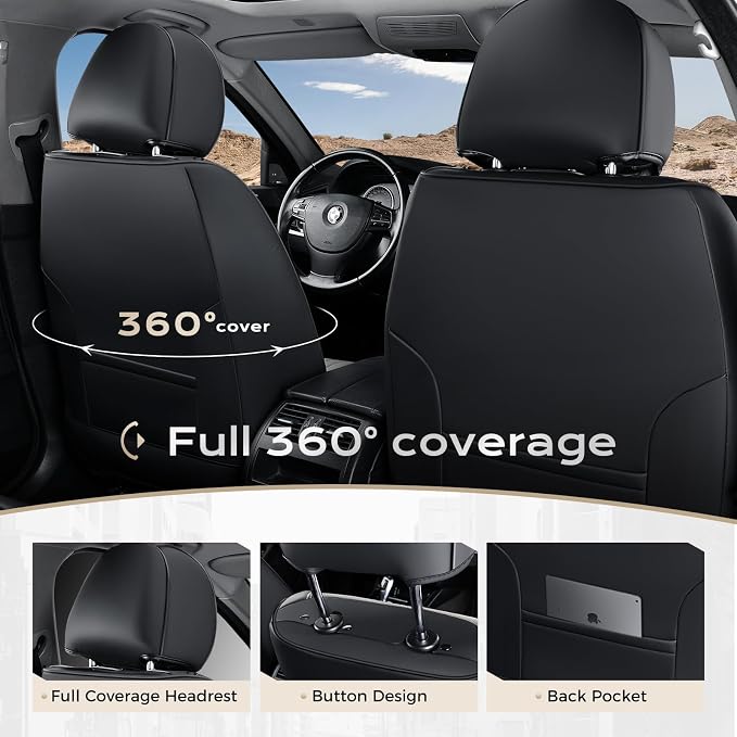 Universal Seat Covers — Front Seat — Black / Gray