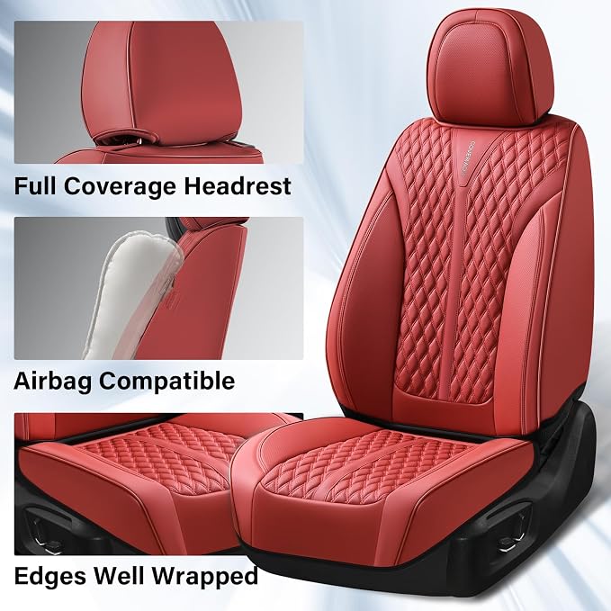 Universal Seat Covers — Front Seat — Red