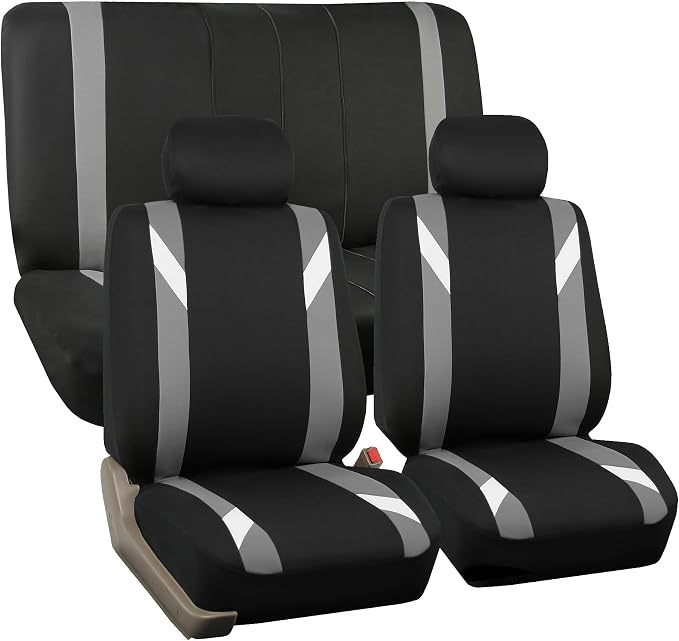 Universal Fabric Seat Covers — Front Seat — Gray