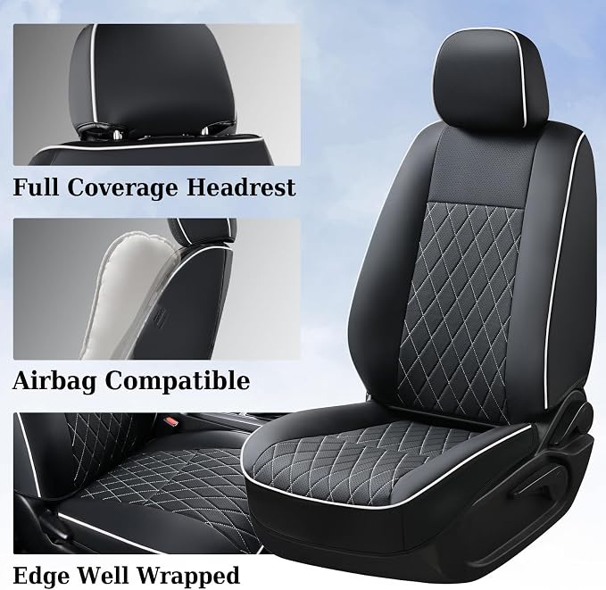 Seat Covers for Toyota Tacoma — Front Seat — White