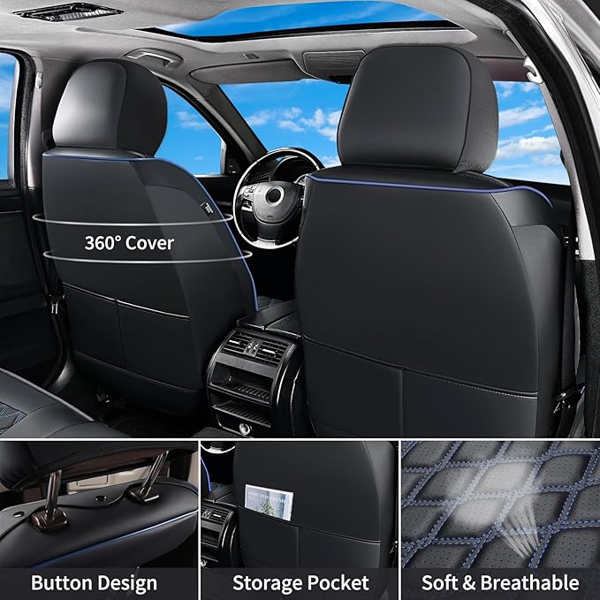 Seat Covers for Chevrolet Silverado / GMC Sierra — Black / Blue