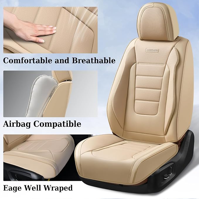 Universal Seat Covers — Full Set — Beige