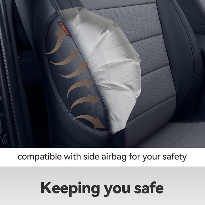 Faux Leather Seat Covers for Toyota Tacoma — Full Set — Black / Gray
