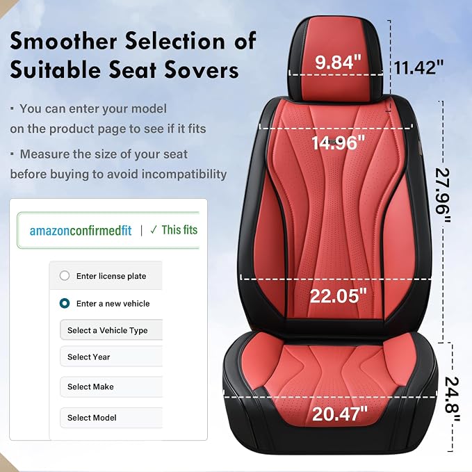 Universal Seat Covers — Front Seat — Black / Red