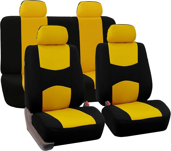Universal Fabric Seat Covers — Full Set — Yellow