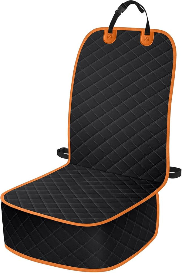 Pet Car Seat Protector โ Front Seat โ Black / Orange