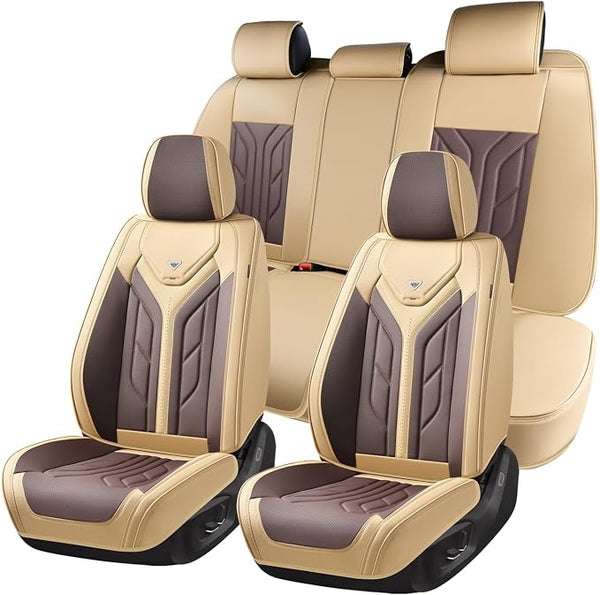 Universal Seat Covers โ Full Set โ Beige / Coffee