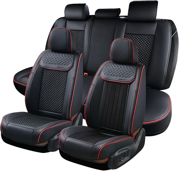 Universal Seat Covers โ Full Set โ Black / Red