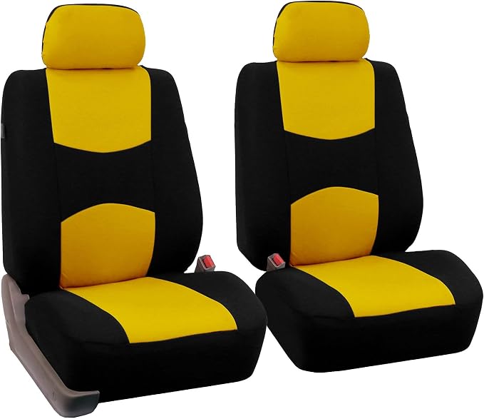 Universal Fabric Seat Covers — Front Seat — Yellow