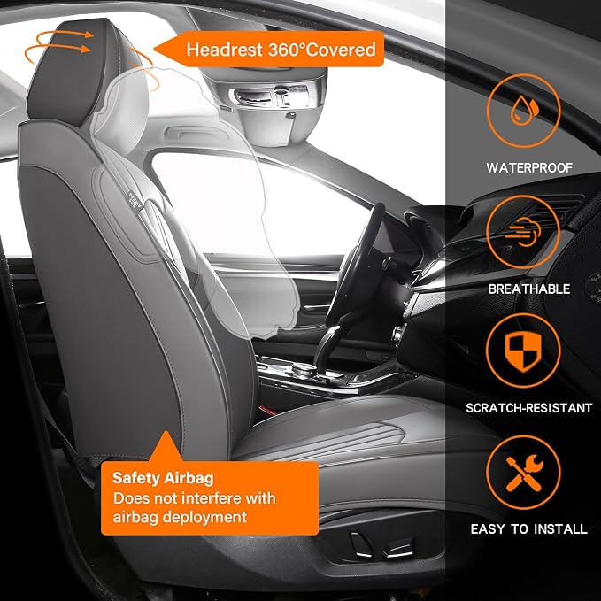 Universal Seat Covers — Front Seat — Gray