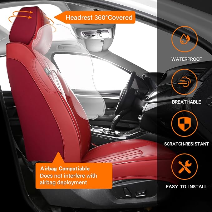 Universal Seat Covers — Front Seat — Red