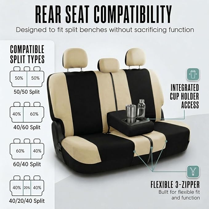Universal Seat Covers — Beige / Black