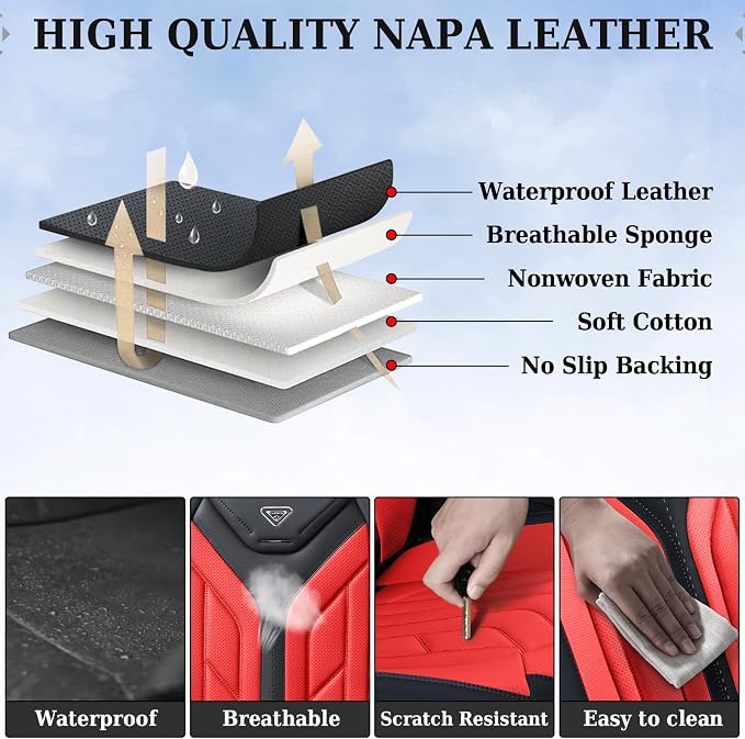 Universal Seat Covers — Front Seat — Black / Red