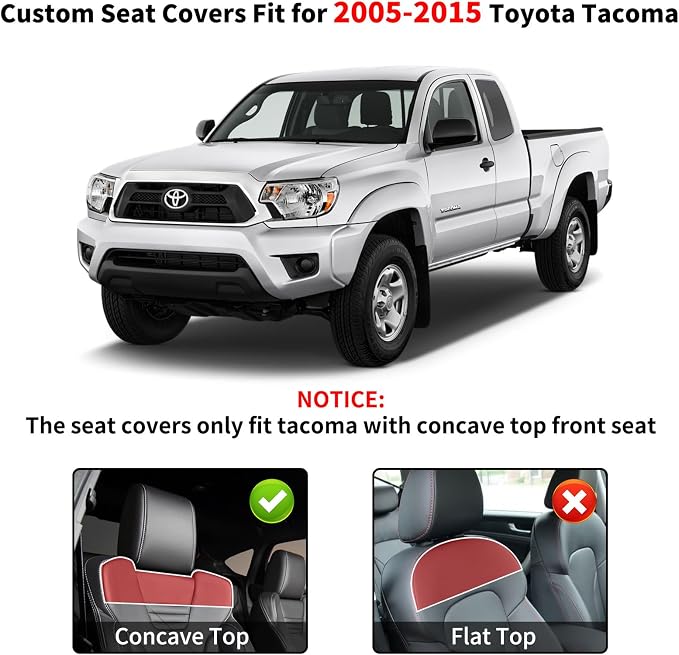 Seat Covers for Toyota Tacoma — Full Set — Black / Red